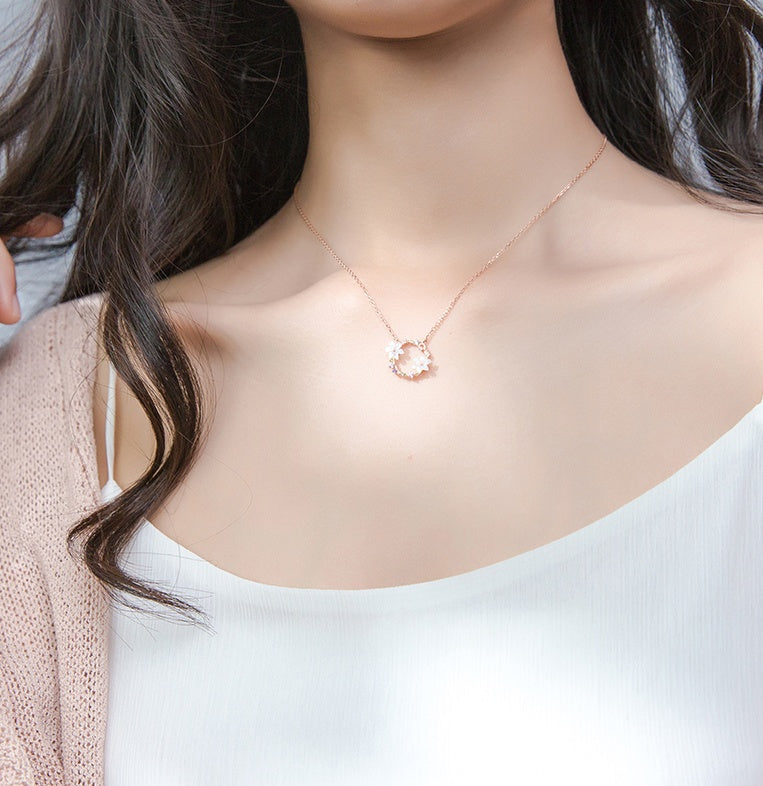 S925 silver garland necklace