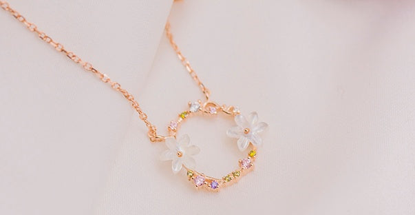 S925 silver garland necklace
