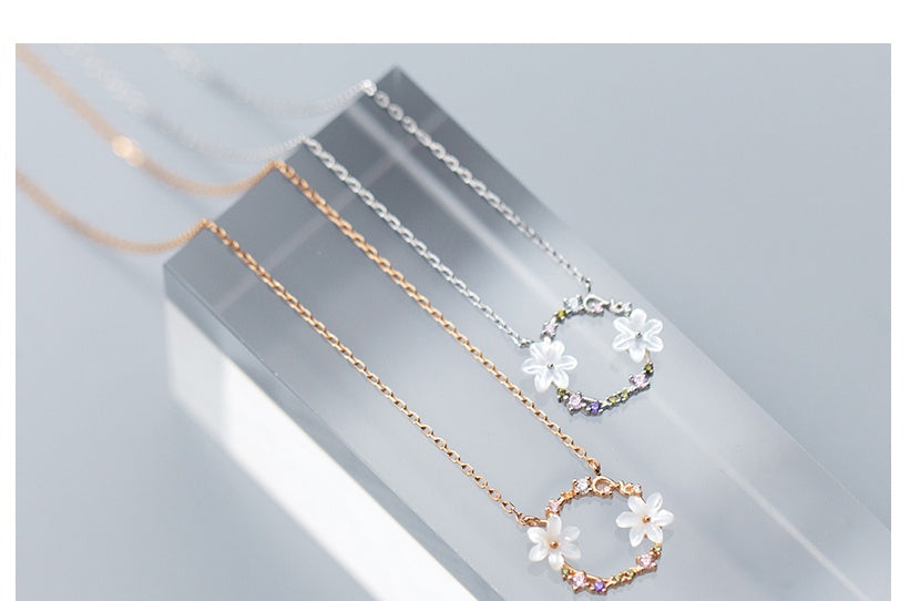S925 silver garland necklace