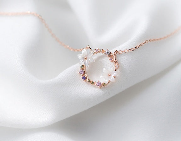 S925 silver garland necklace