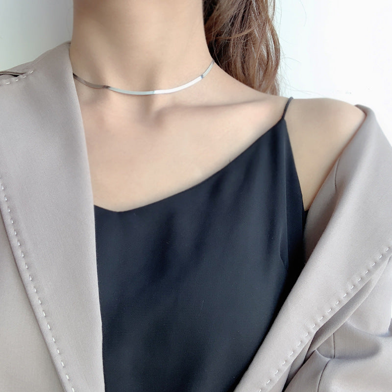 S925 Sterling Silver Glossy Necklace