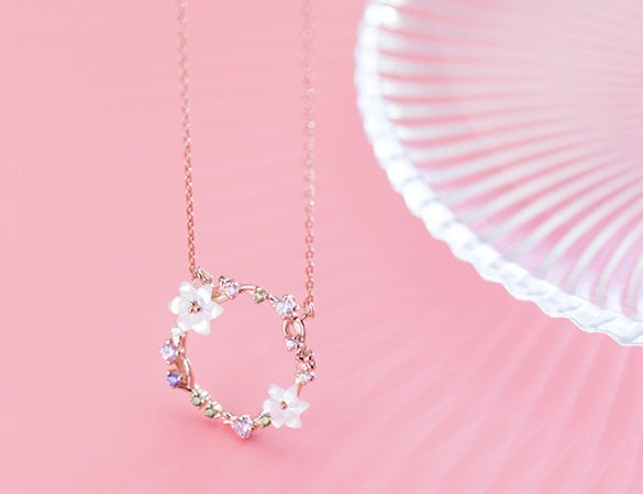 S925 silver garland necklace