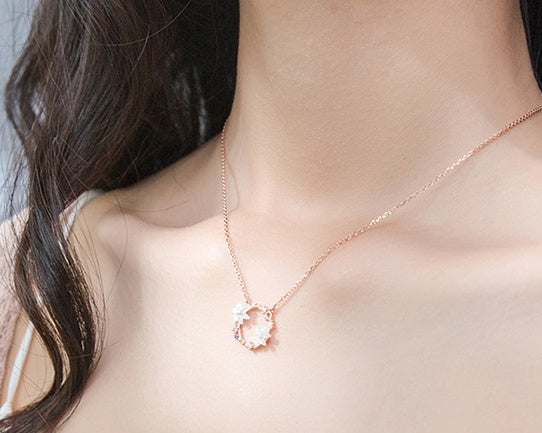 S925 silver garland necklace