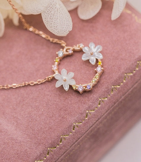 S925 silver garland necklace