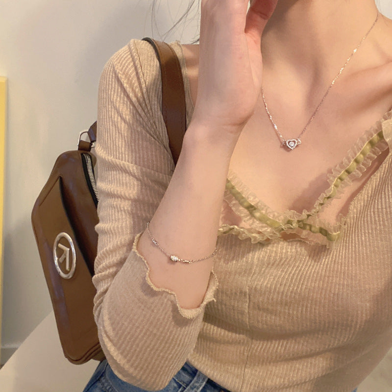 S925 Sterling Silver Angel Wings Heart Necklace for Women – Elegant Jewelry