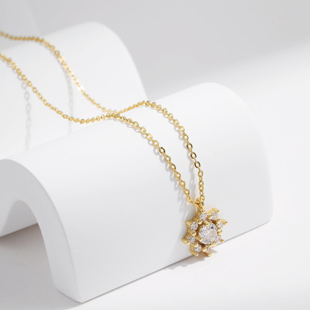 S925 Sterling Silver Snowflake Necklace